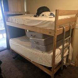 Wooden Bunker Bed And Mattresses - $80 OBO