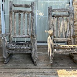 Rustic Handmade Cedar Rocking Chairs 