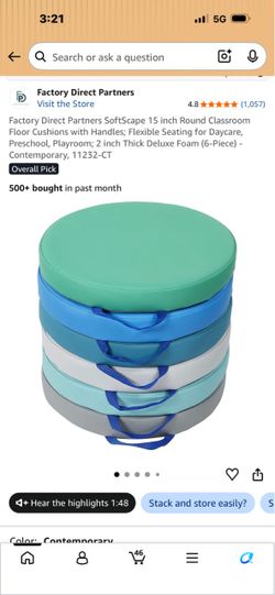 Set of 5 Round Floor Cushions
