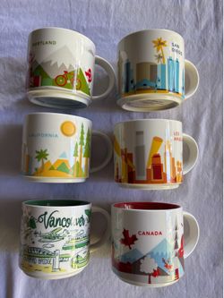 6 Starbucks Mugs
