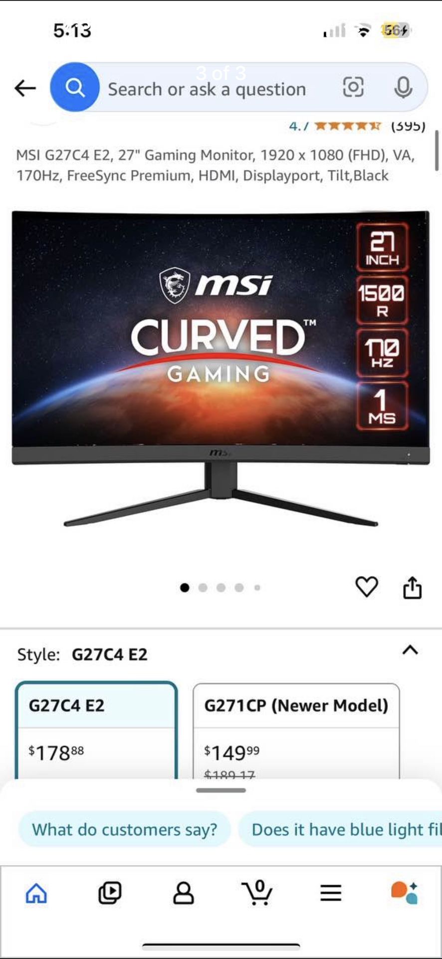 27 Inch MSI GAMING MONITOR 