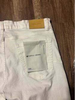 white purple flared jeans