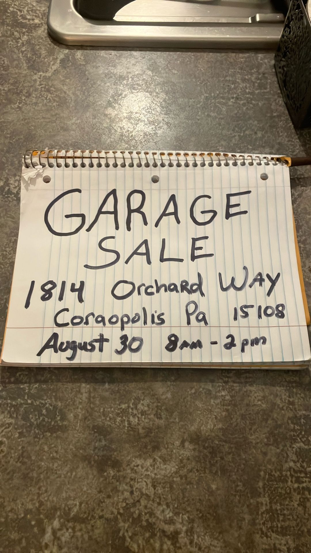 Garage Sale Saturday 8am-2pm