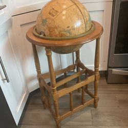 Vintage Crams Imperial World Globe on a 26” Wood Cabinet Powell Stand,