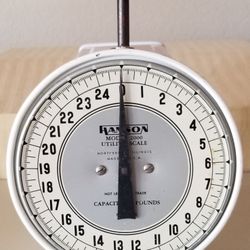 Vtg Hanson White/Red Model 2000 25lb Utilty Scale *Works*