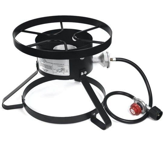 High Pressure Stove Single Burner w/Regulator & Hose Outdoor Propane Portable Camping Cooking Range