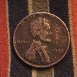 1943 Steel Wheat Penny With Error.
