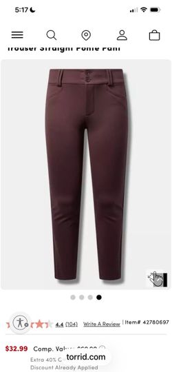 Torrid Trouser Straight Ponte Pant size 14