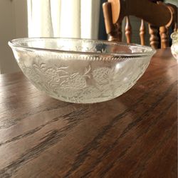Vintage U S Glass Clear Depression Glass Strawberry Pattern