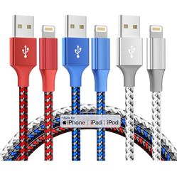 281 iPhone Charger Cord 3Pack 10FT Apple MFi Certified Nylon Braided Fast Charging Lightning Cable Compatible with iPhone 14/13/12/11 Pro/11/XS MAX/XR
