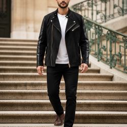 Donald J Pliner Black Suede Leather Jacket 