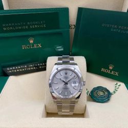 Silver Rolex Datejust Wimbledon126300