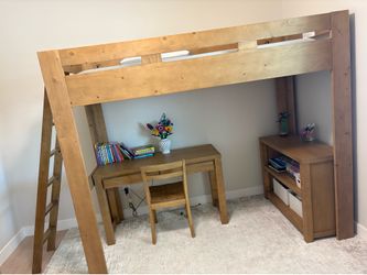 Twin size loft bed frame. Mattress not included.