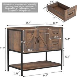 36" Classic Dark Brown Bathroom Vanity