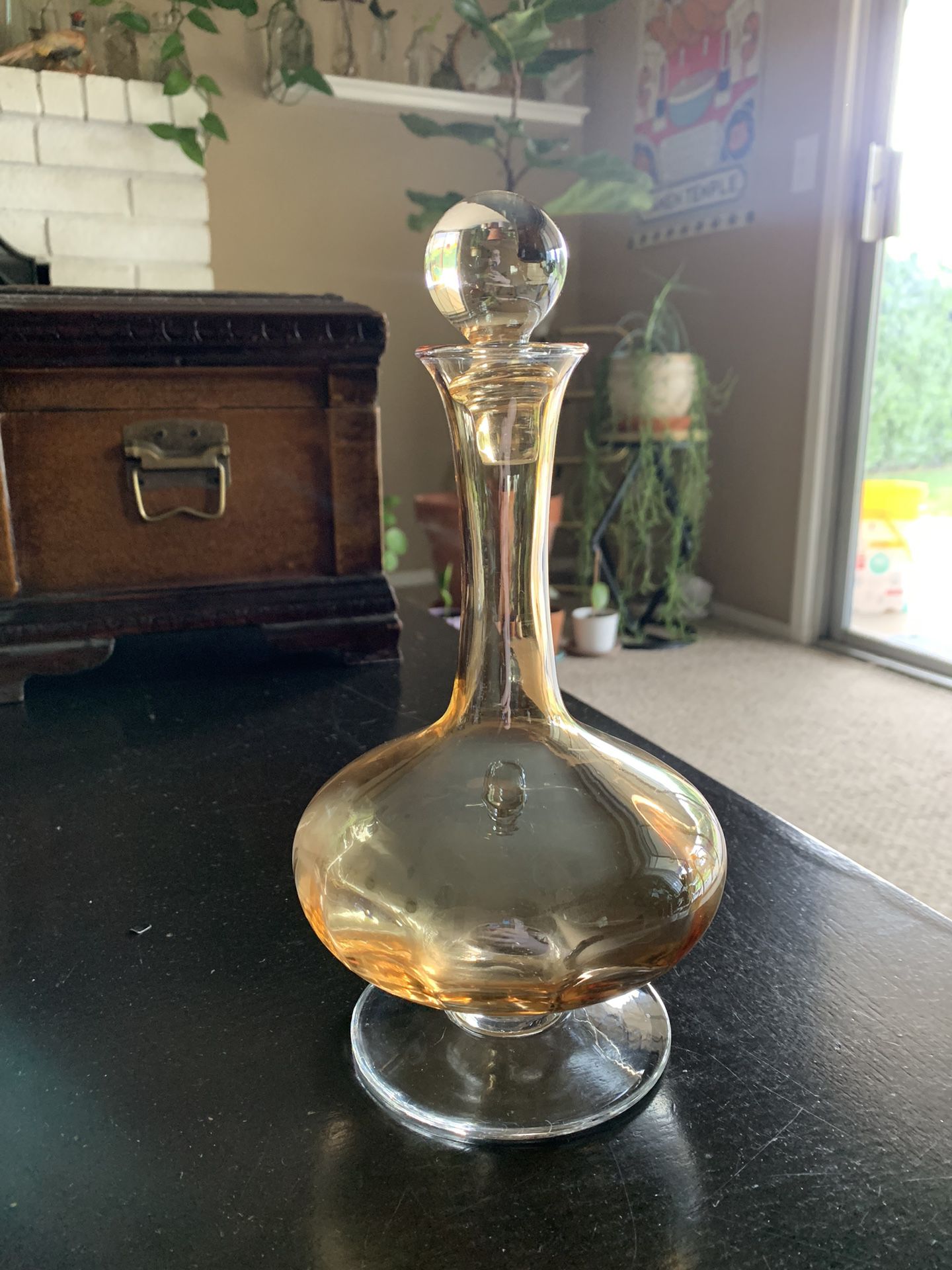 Vintage Genie Bottle With Glass Ball Topper