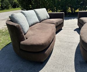 2 Brown Suede Couches 