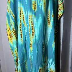 Nwt: Womens Kaftan Dress Boho Beach One Size Batwing Sleeves Kimono Boho Hippie Cover