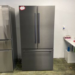 black bosch french door refrigerator