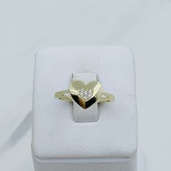 10k solid gold ring heart Anillo de 10 Kilates oro sólido  ❤️ Anillo de corazón tamaño 7 