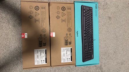 2 Lenovo essential wired keyboards and 1 K120 Plug and play Logitech keyboard