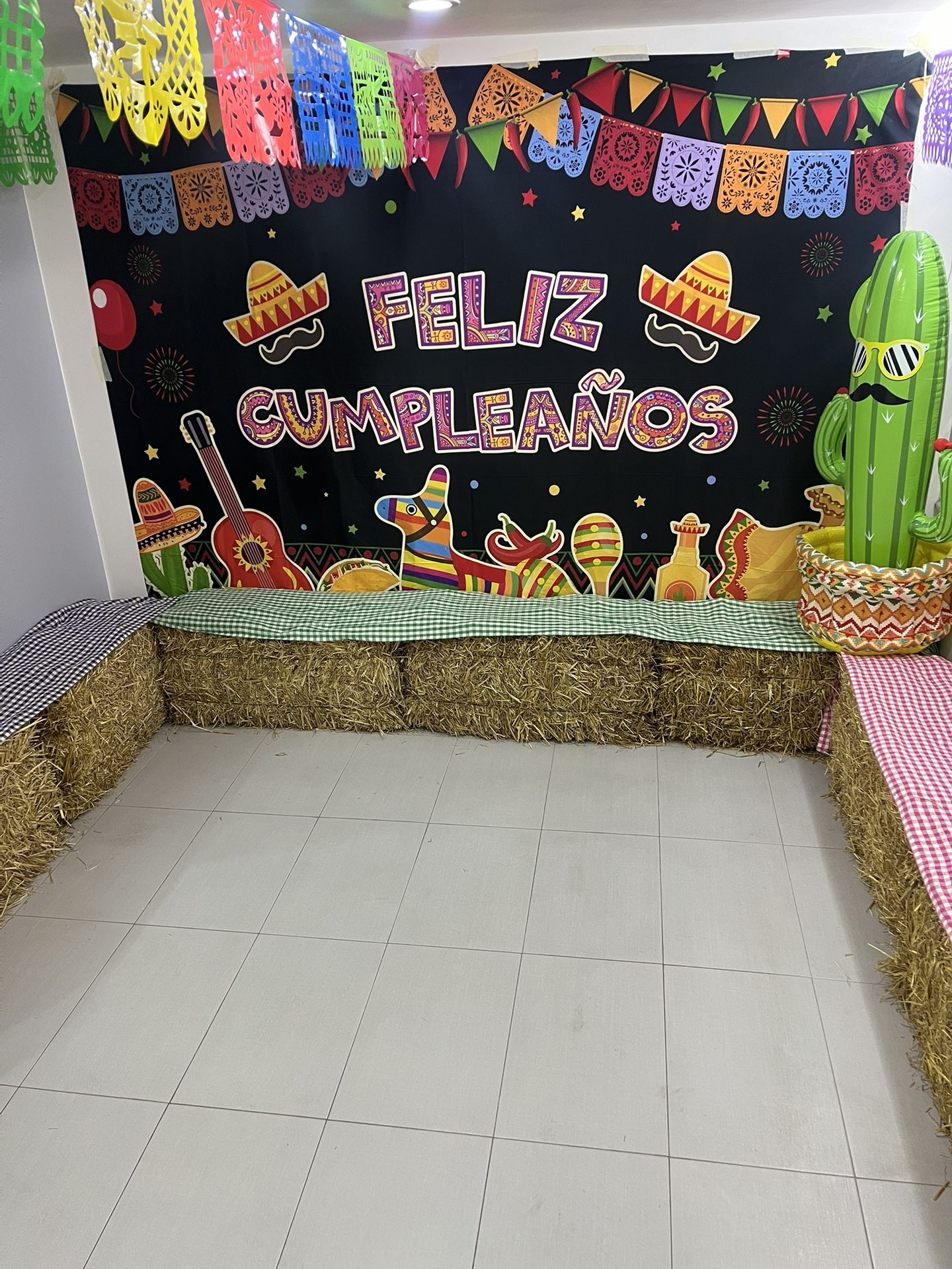 10x7ft Feliz Cumpleaños Backdrop Mexican Fiesta Happy Birthday