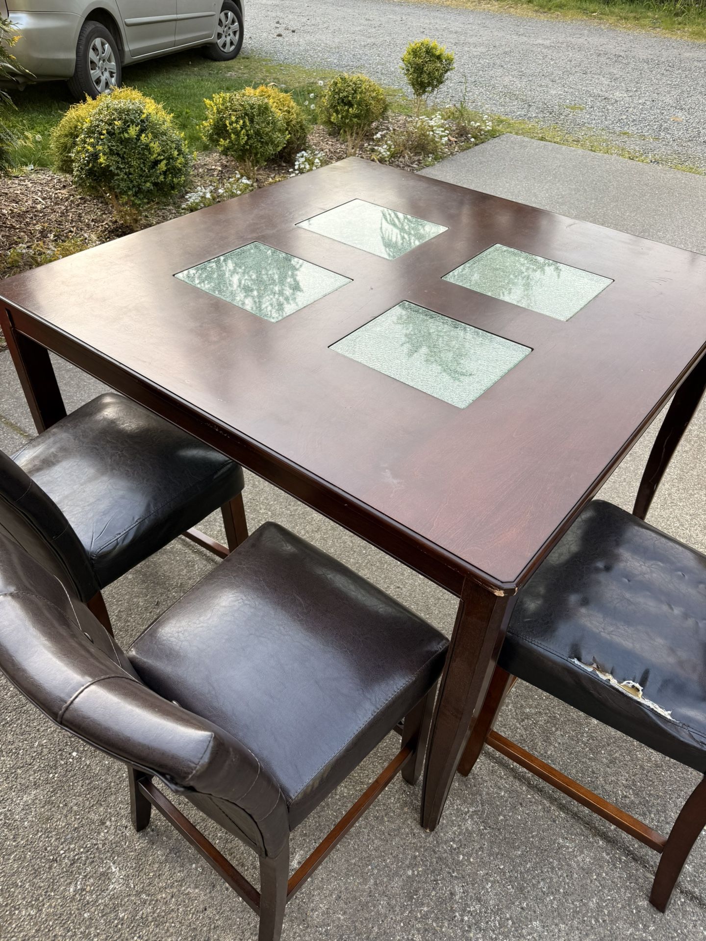 Kitchen table with 6 chairs, dark brown