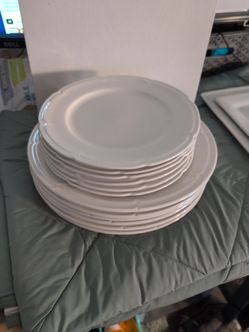 White Ceramic Dinner & Salad Plates Set