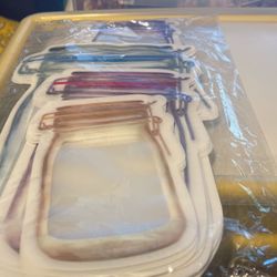 Mason Jar Zip Lock 12pk 