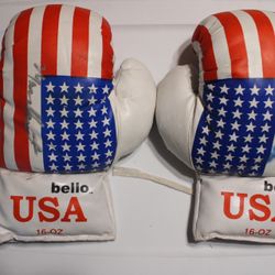 RUSH BOXING GLOVES 16oz RED/WHITE/BLUE FLAG