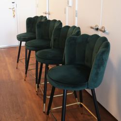 Emerald Velvet Stools (4 Total)