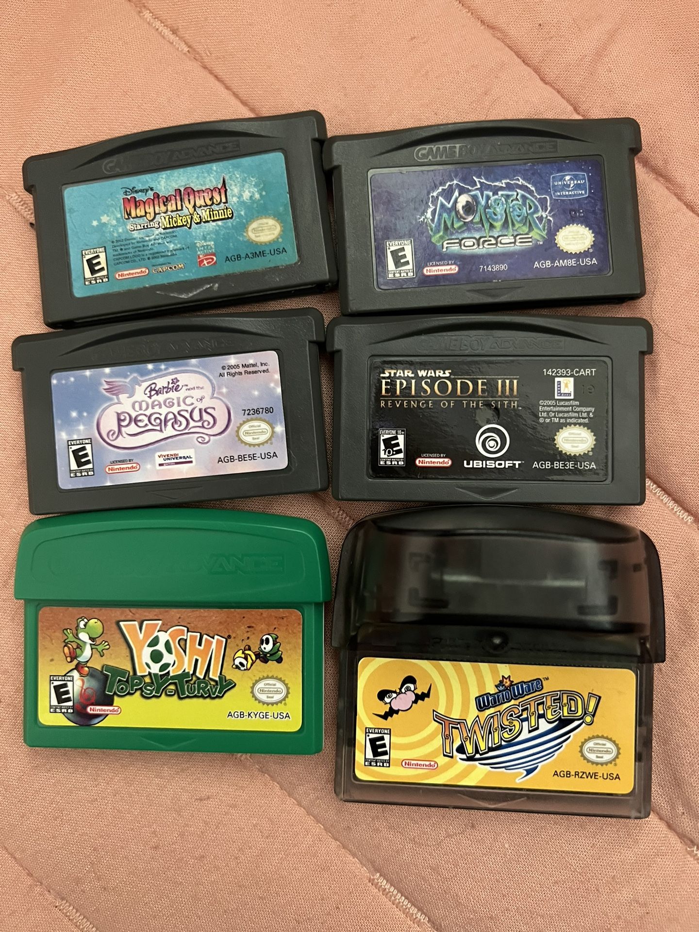 Gameboy Advance SP and Nintendo DS games