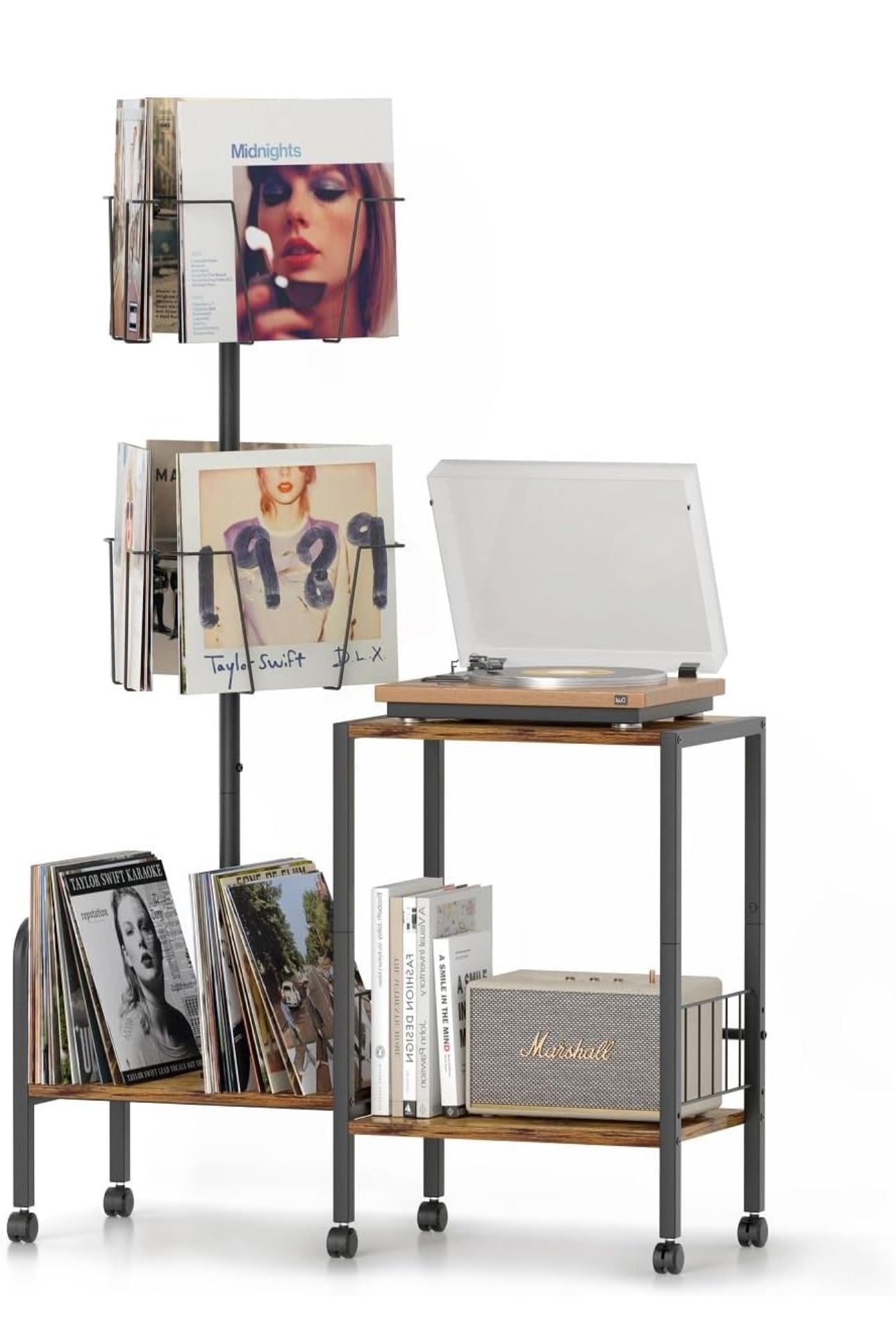 Brand New Record Player Stand, Vinyl Record Storage Rotating, Record Player Table with Vinyl Storage, Record Holder for Vinyl Records, Turntable Stand