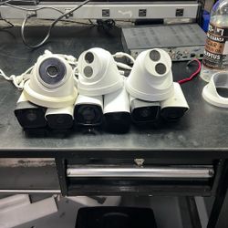9 Used Open Box Cameras UNV, TVT, HIK 