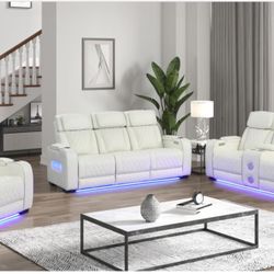 NEW 3 Pc POWER RECLINING SOFA LOVESEAT AND CHAIR WITH FREE DELIVERY- SPECIAL FINANCING AVAILABLE 