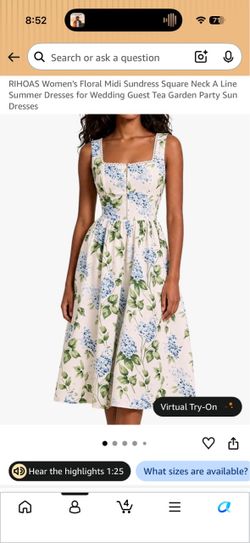 RIHOAS Floral Midi Sundress Square Neck