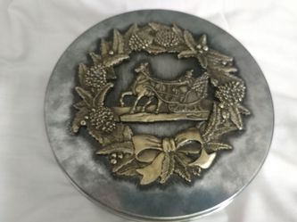 Collectible Tin cookie chocolates pewter