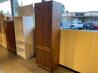 HENREDON Artifacts Pecan Wood Wardrobe Storage Cabinet