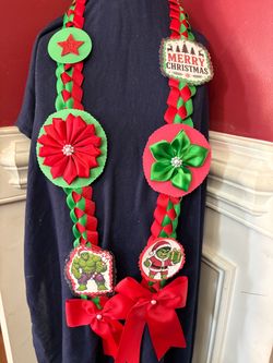 Handmade Hulk Christmas Ribbon Lei