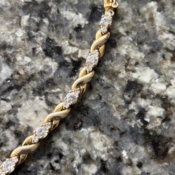Gold wash over sterling silver tennis bracelet 