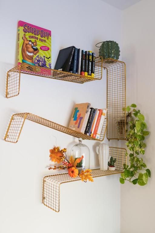 Set of 4 Gold Wall Shelves - Stylish, Functional Storage, and Decor