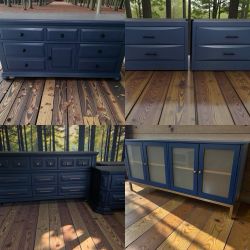 Dressers Nightstands Tv Stand Pieces Sets Solid Wood Navy Collection New