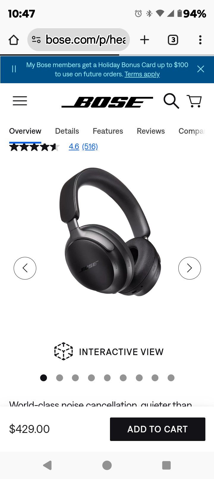 Quiet Comfort Bose Headphones