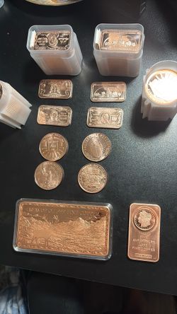 Copper coins and goods