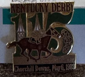 Kentucky Derby Lapel Pin Churchill Downs May 6 1989 Horse Racing Louisville