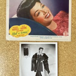 Original Vintage Film Rosalind Russell Lobby Card (LC) & Photo Still 1942-43