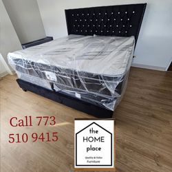 Brand New Queen Bed Frame With Mattress & Box Spring Today 
