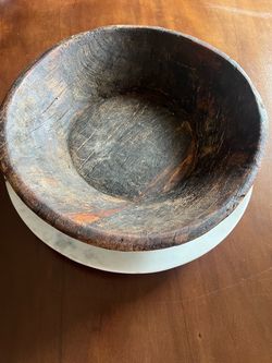 Antique Rustic Wooden Bowl