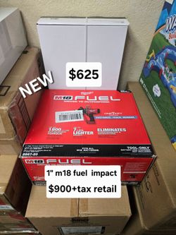 New milwaukee m18 fuel 1" impact $900+tax retail