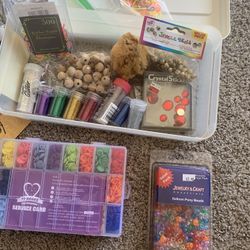 Craft Supplies Beads Glitter Etc Lot # 1 
