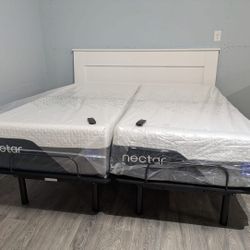 Nectar Luxe Hybrid Split King Mattress - Like New !